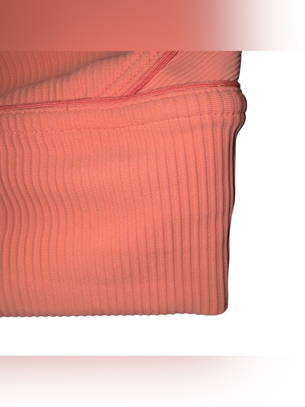LULULEMON Energy Longline Bra Ribbed Luxtreme Coral/ Orange Size 10 - Picture 9 of 13